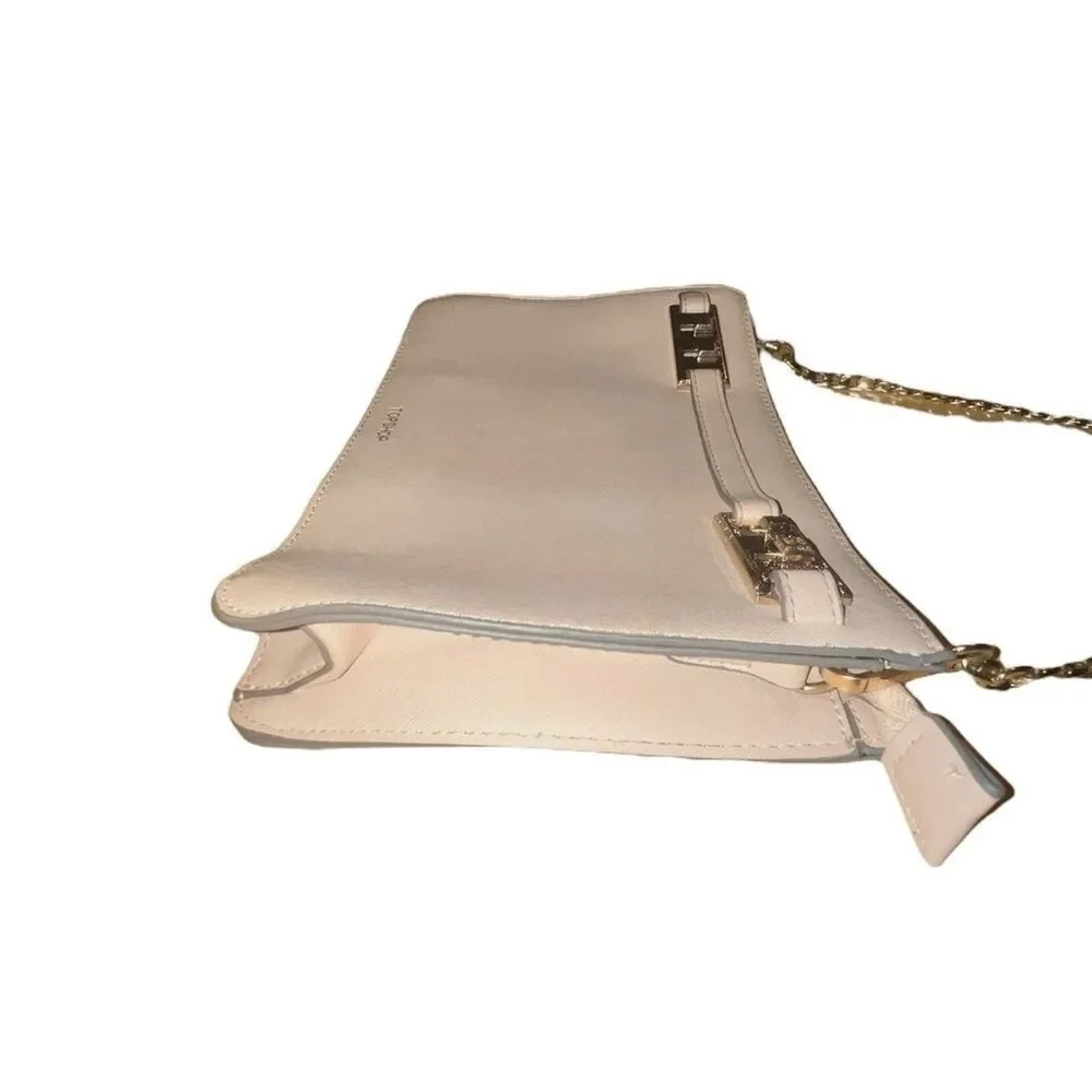 TopShop Pale Blush Pink Faux Leather Clutch Crossbody Shoulder Bag Purse Handbag